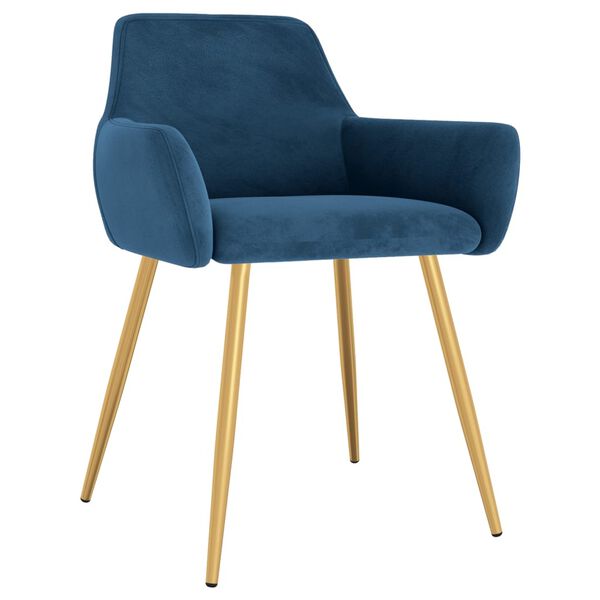 vidaXL Eetkamerstoelen 4 st fluweel blauw