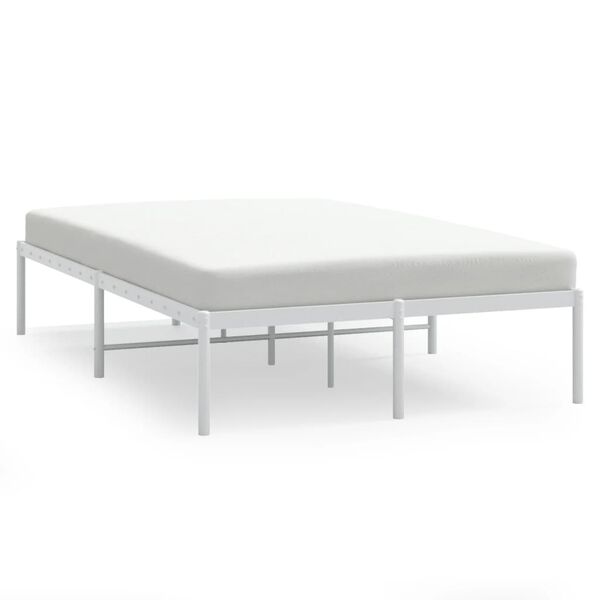 vidaXL Bedframe metaal wit 120x190 cm