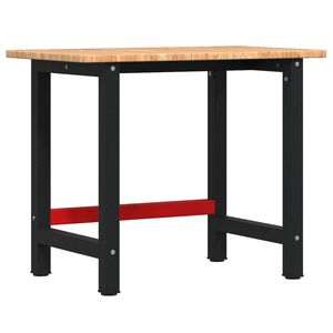 vidaXL Werkbank rechthoek 100x60x81,5 cm massief eikenhout lichtbruin