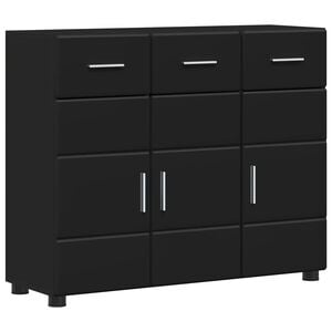 vidaXL Dressoir FLORIN 88,5 x 30,5 x 73 cm Zwart Bewerkt hout