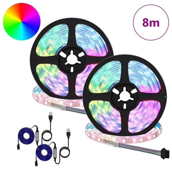 vidaXL LED-strip 2 pcs Zwart en transparant 4000 mm Koper en kunststof