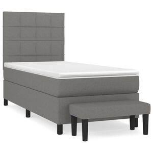 vidaXL Boxspring met matras stof donkergrijs 80x200 cm