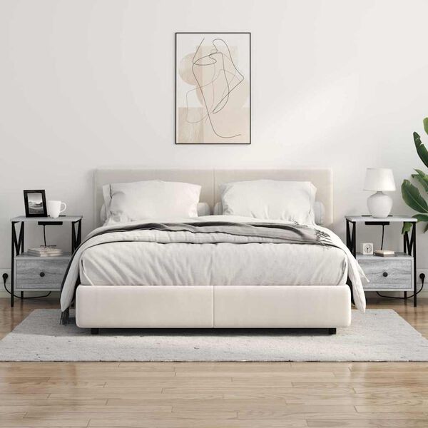 vidaXL Nachtkastje Grijs Sonoma 41,5 x 40,5 x 55 cm Bewerkt hout