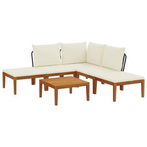 vidaXL 6 st Massief acaciahout & touw Naturel