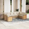 vidaXL 8-delige Loungeset met kussens poly rattan beige