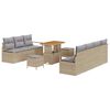 vidaXL Tuin Sofa Set met kussen met opslag 10 pcs Beige en Licht Grijs