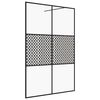 vidaXL Inloopdouchewand 140x195 cm ESG-glas transparant en zwart