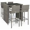 vidaXL 5-delige Tuinbarset poly rattan grijs