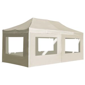 vidaXL Partytent inklapbaar met wanden 6x3 m aluminium cr&egrave;me