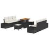 vidaXL Tuinbankenset 9 st Zwart poly rattan