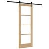 vidaXL Schuifdeur Naturel 73,5 x 198,5 cm Massief grenenhout en glas