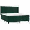 vidaXL Boxspring met matras fluweel donkergroen 160x200 cm
