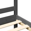 vidaXL Bedframe met hoofdbord massief hout grijs 200x200 cm