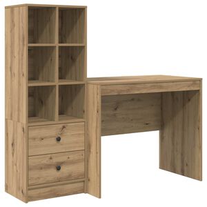 vidaXL Bureau Artisan Eiken 135,5 x 50 x 127 cm 2 st