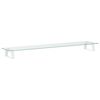 vidaXL Monitorstandaard 100x20x8 cm gehard glas en metaal wit
