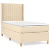 vidaXL Boxspring met matras stof cr&egrave;mekleurig 90x190 cm