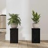 vidaXL Plantenstandaard 2 pcs Zwart Eiken 10 x 10 x 18 cm Bewerkt hout