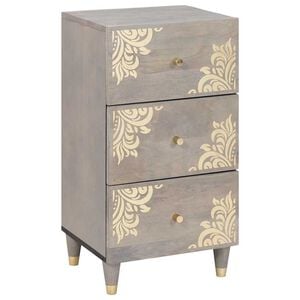vidaXL Dressoir Grijs en Goud 40 x 33 x 75 cm Massief Mango Hout