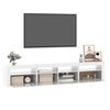 vidaXL Tv-meubel met LED-verlichting 210x35x40 cm hoogglans wit