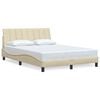 vidaXL Bedframe zonder matras "Hanko" stof cr&egrave;mekleurig 140x200 cm