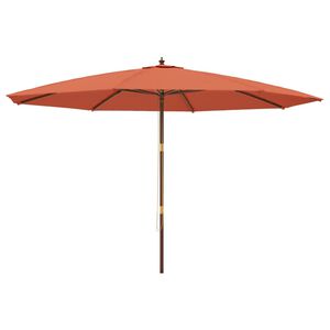 vidaXL Parasol met houten paal 400x273 cm terracottakleurig