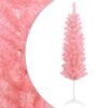 vidaXL Kunstmatige slanke kerstboom 120 cm PVC en staal Roze