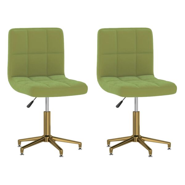 vidaXL Eetkamerstoelen draaibaar 2 st fluweel lichtgroen
