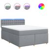 vidaXL Boxspring met matras stof lichtgrijs 160x200 cm