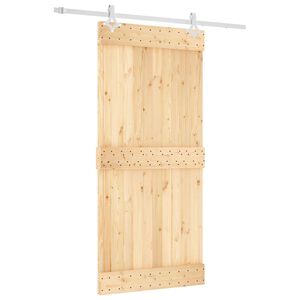 vidaXL Schuifdeur 95 x 210 cm Massief Grenenhout (Niet-Behandeld)
