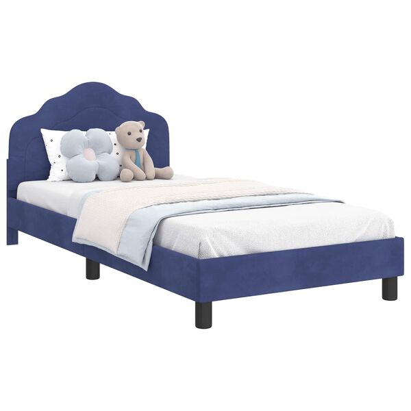 vidaXL Bedframe voor kinderen met hoofdbord Politieblauw 90 x 200 cm