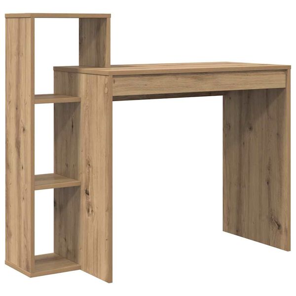 vidaXL Bureau met plank Artisan Eiken 100 x 40 x 90 cm Bewerkt hout