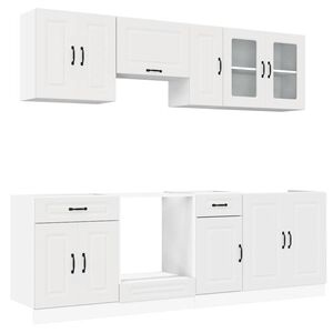 vidaXL 8-delige Keukenkastenset Kalmar bewerkt hout wit