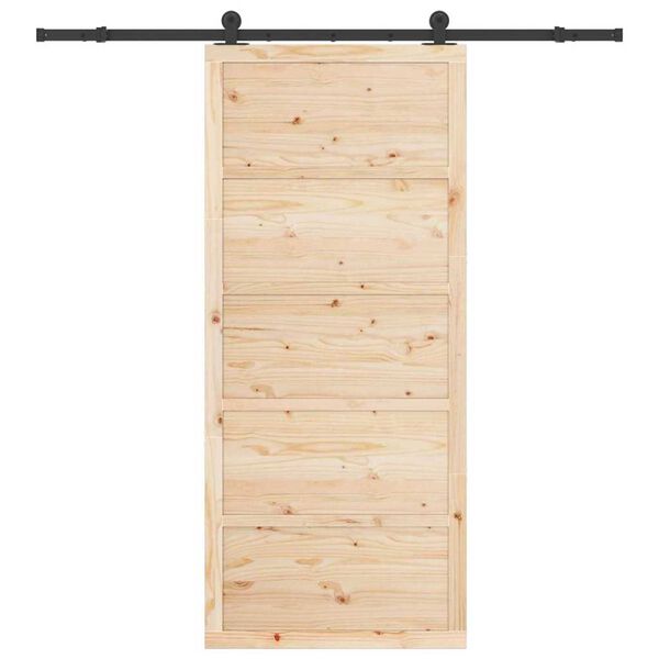 vidaXL Schuifdeur Naturel 100 x 208 cm Massief grenenhout
