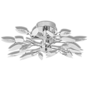 vidaXL Plafondlamp met kristal bladeren 3xE14 acryl wit en transparant