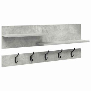 vidaXL Wandgemonteerde kapstok met plank Beton Grijs 90 x 15 x 36 cm