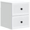 vidaXL Wandbeugel Bedkast met lade Wit 33 x 34,5 x 40 cm Bewerkt hout