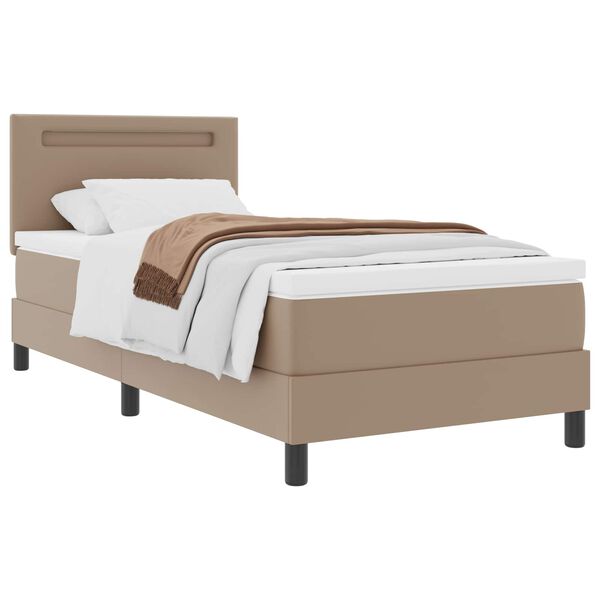 vidaXL Boxspringbed met matras Cappuccino 100 x 200 cm Kunstleer