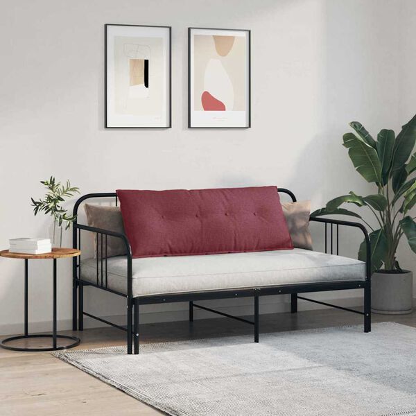 vidaXL Rugkussen Wijnrood 120 x 19 x 50 cm Stof