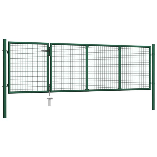 vidaXL Tuinpoort staal 350x100 cm groen