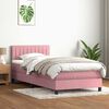vidaXL Boxspring met matras fluweel roze 100x210 cm