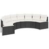 vidaXL 3-delige Loungeset halfrond poly rattan zwart