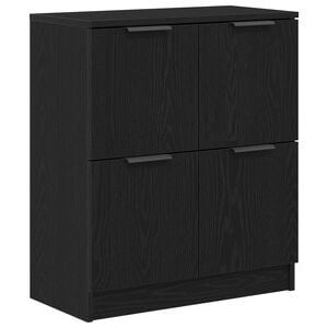 vidaXL Dressoir Zwart Eiken 60 x 30 x 70 cm Bewerkt hout