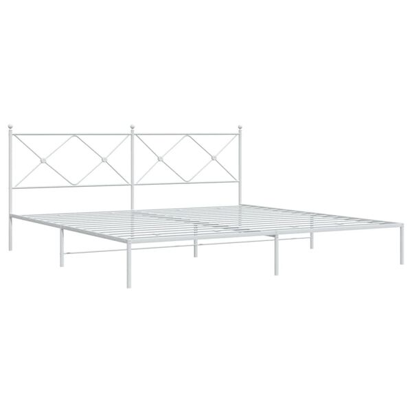 vidaXL Bedframe met hoofdbord metaal wit 193x203 cm