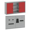 vidaXL Gereedschapskast set met plank 3 pcs Rood Gepoedercoat staal