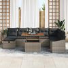 vidaXL Tuin Sofa Set 9 pcs Grijs poly rattan