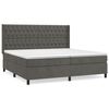 vidaXL Boxspring met matras fluweel donkergrijs 200x200 cm