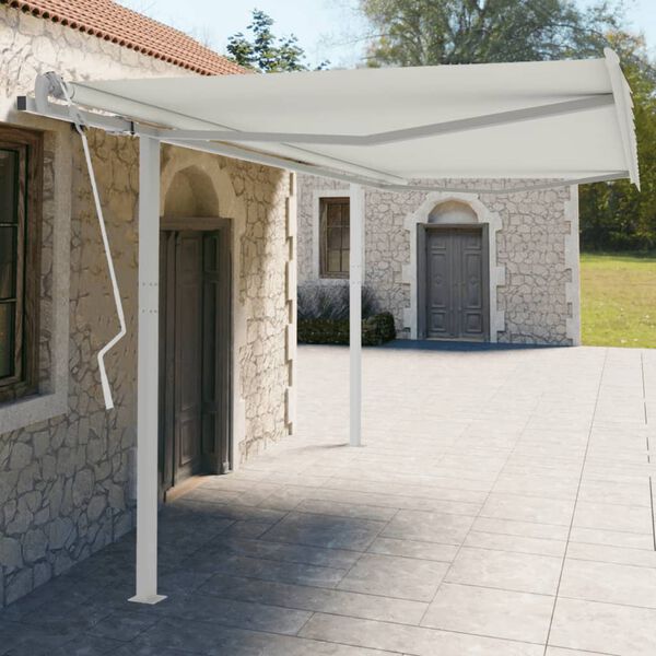 vidaXL Luifelpaalset 450x245 cm ijzer wit