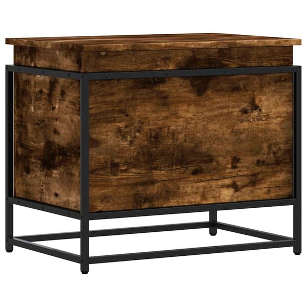 vidaXL Opbergbox met deksel 60x40x51,5 cm bewerkt hout gerookt eiken