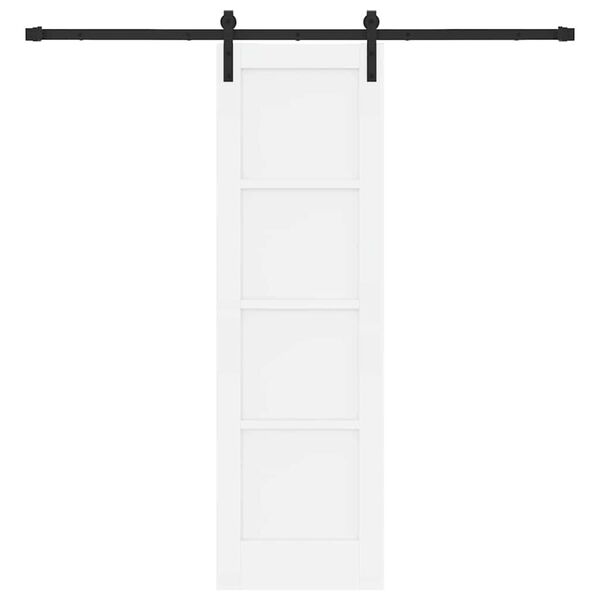 vidaXL Schuifdeur Wit en zwart 61 x 198,5 cm Massief grenenhout