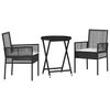 vidaXL Tuin Bistro Set 3 pcs Zwart poly rattan